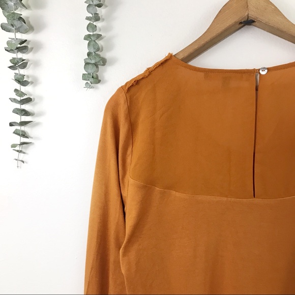 Daniel Rainn Burnt Orange Keyhole Top Boho Indie - Picture 4 of 6